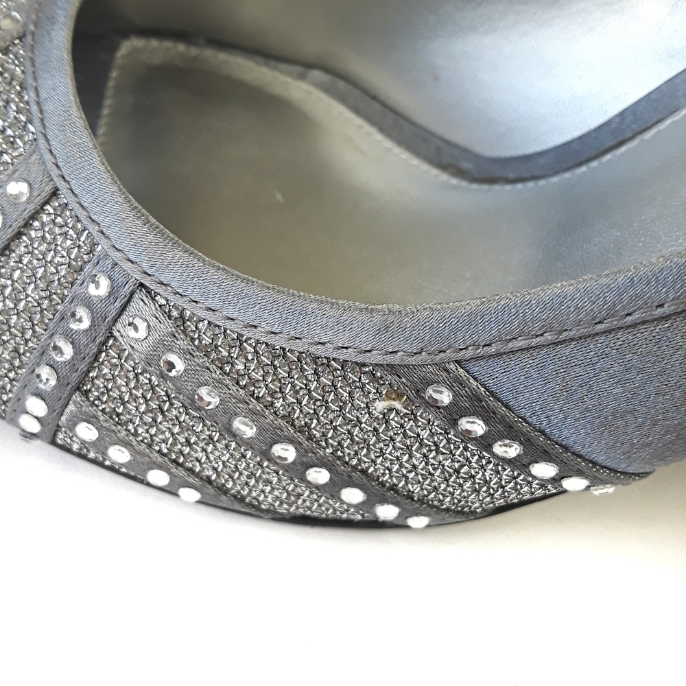 Adrianna Papell Peep Toe Rhinestone Heels - Picture 7 of 8